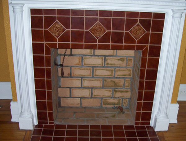 ceramic tile fireplace