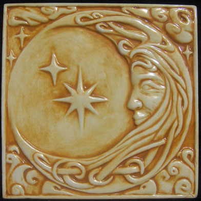 moon woman ceramic tile