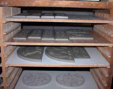 decorative ceramic tiles drying
